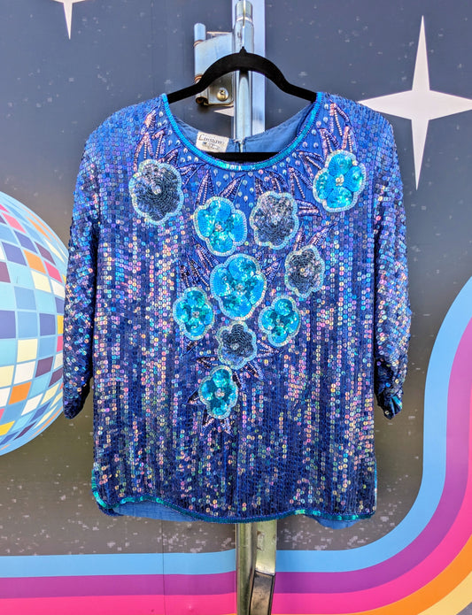 80's Linsiano Sequin Blouse