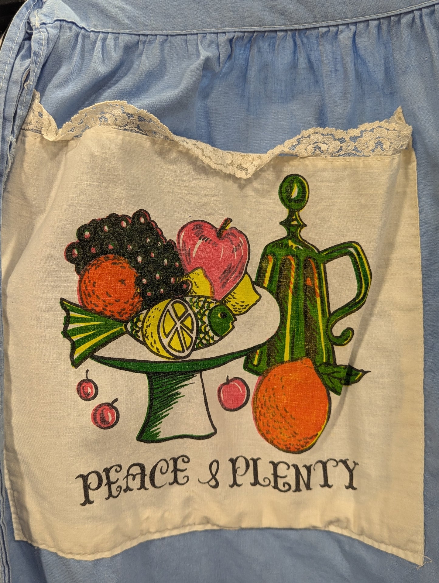 Vintage "Peace & Plenty" Half Apron