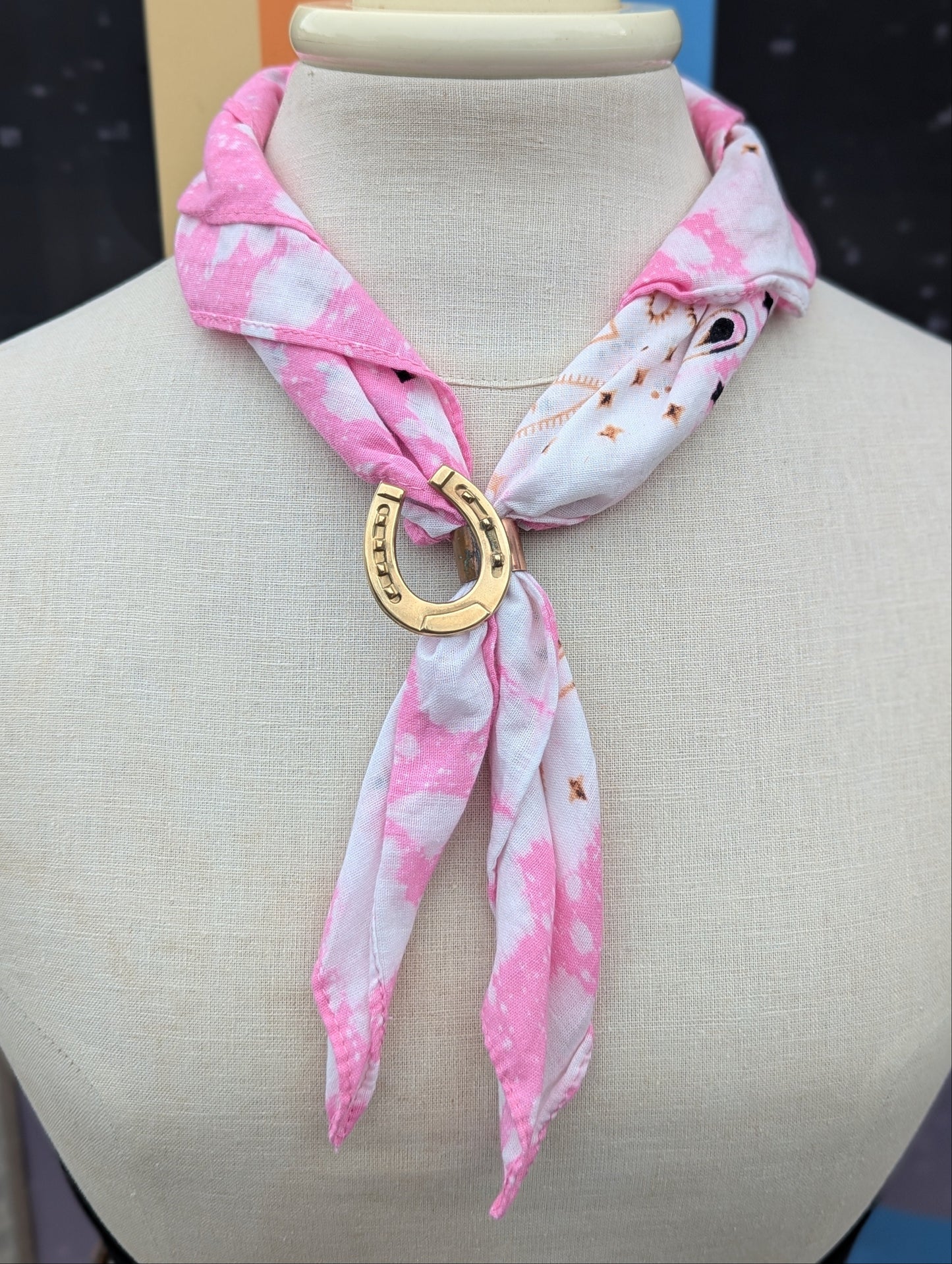 Lucky Horseshoe Brass Bandana Slide