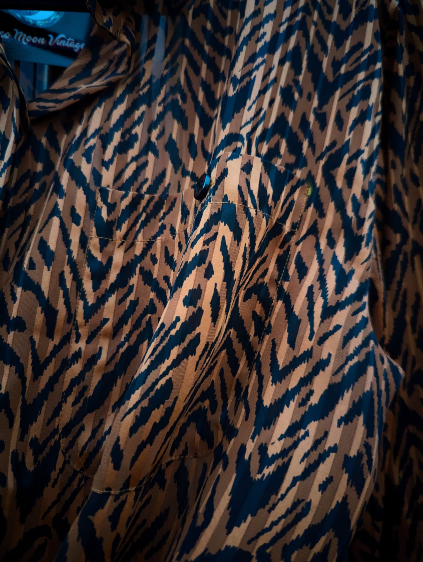 Laura & Jayne Collection Vintage Blouse Sheer Tiger Print Long Sleeve