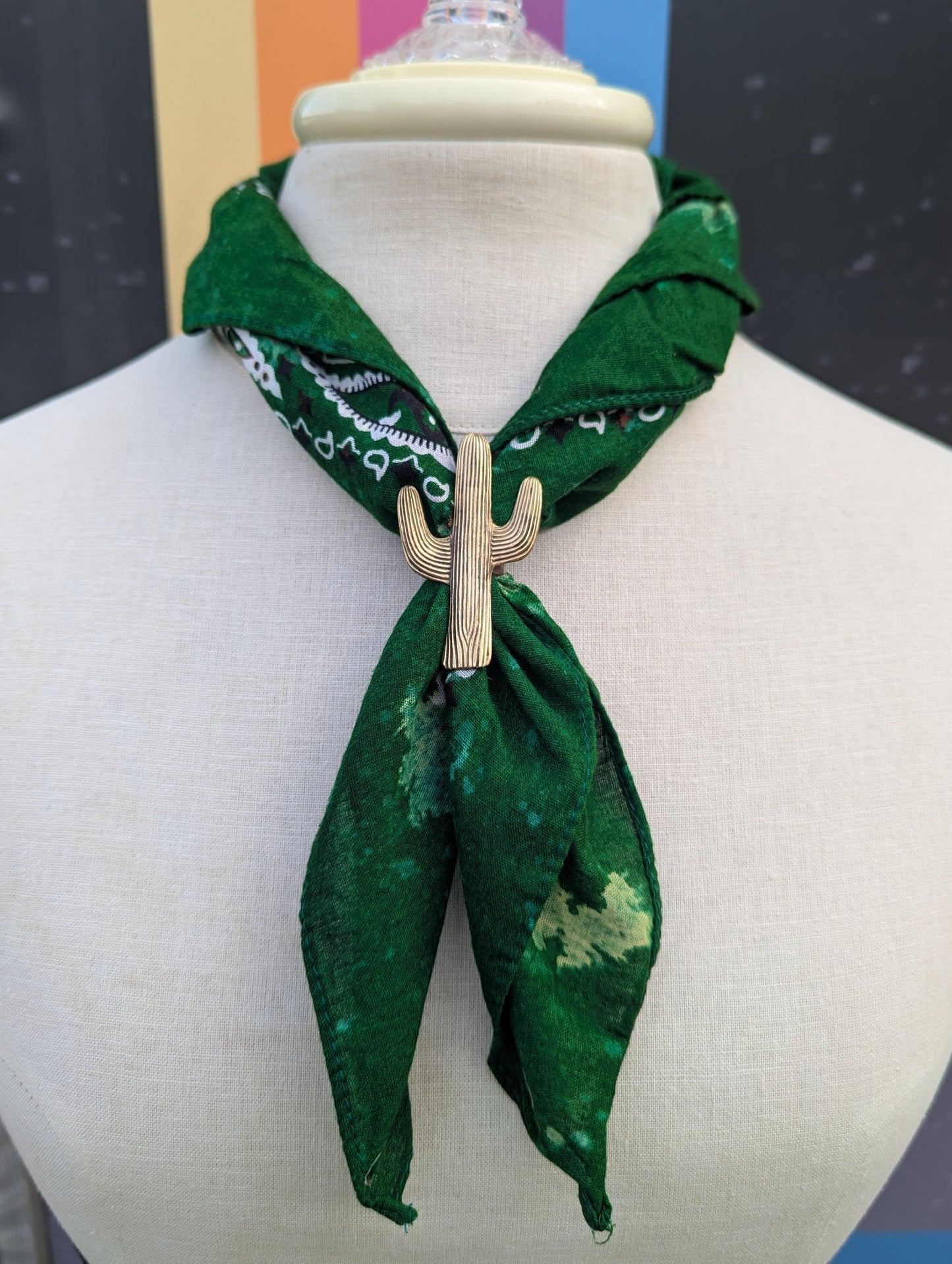 Saguaro Cactus Brass Bandana Slide