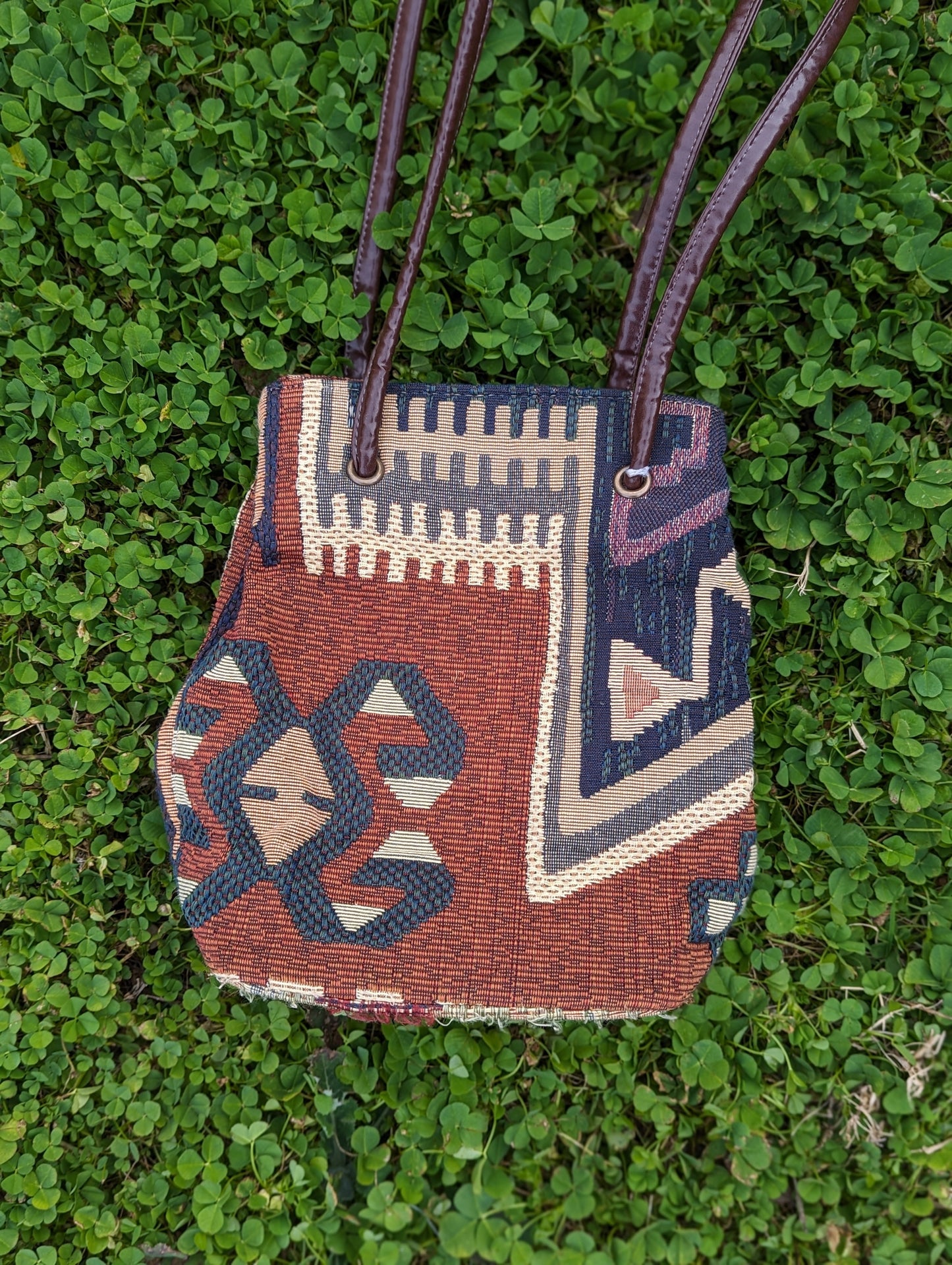 90's Vintage Nine West Southwestern Tapestry Shoulder Bag