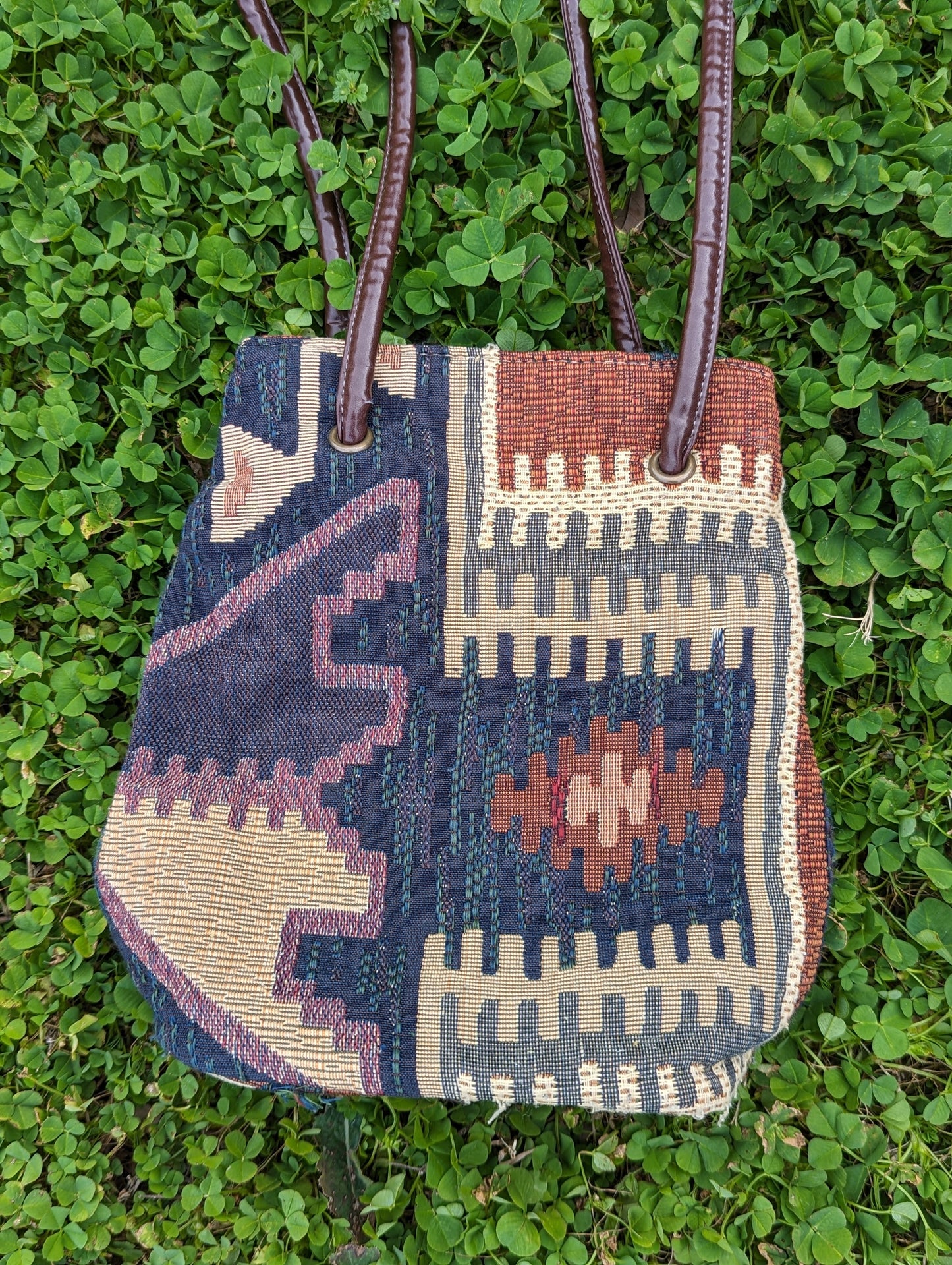 90's Vintage Nine West Southwestern Tapestry Shoulder Bag