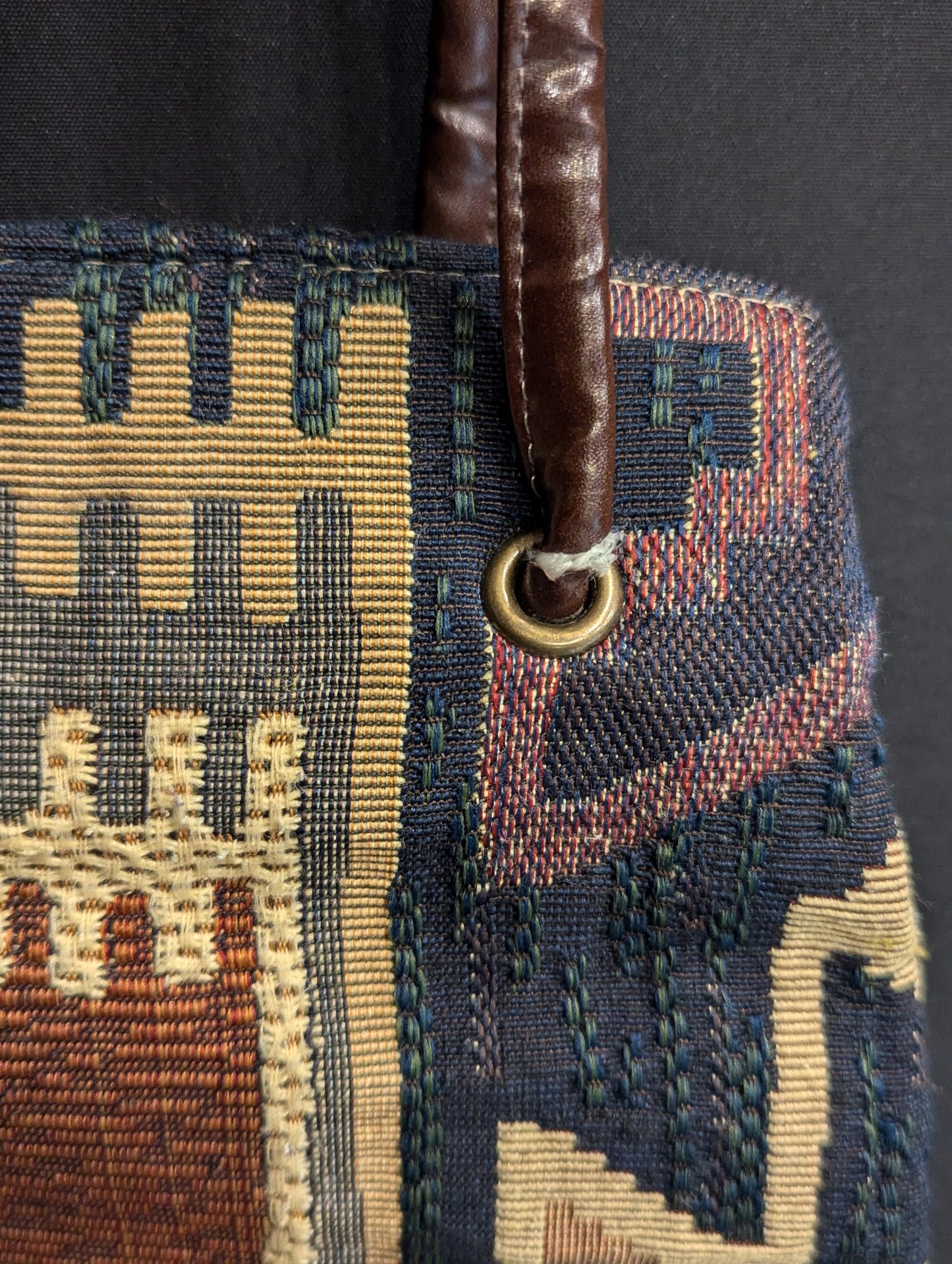 90's Vintage Nine West Southwestern Tapestry Shoulder Bag