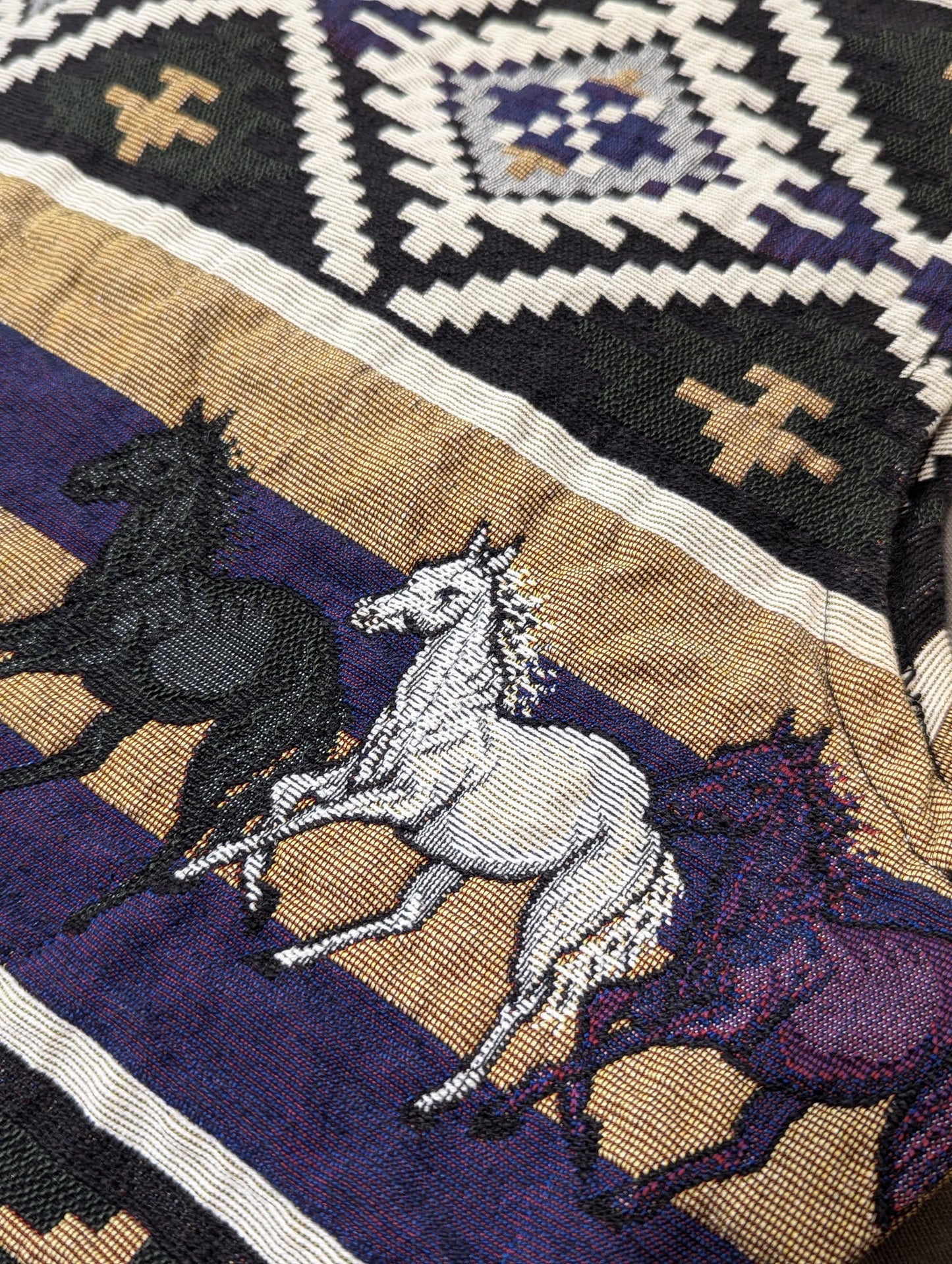 80's Southwestern Horse Tapestry Vest