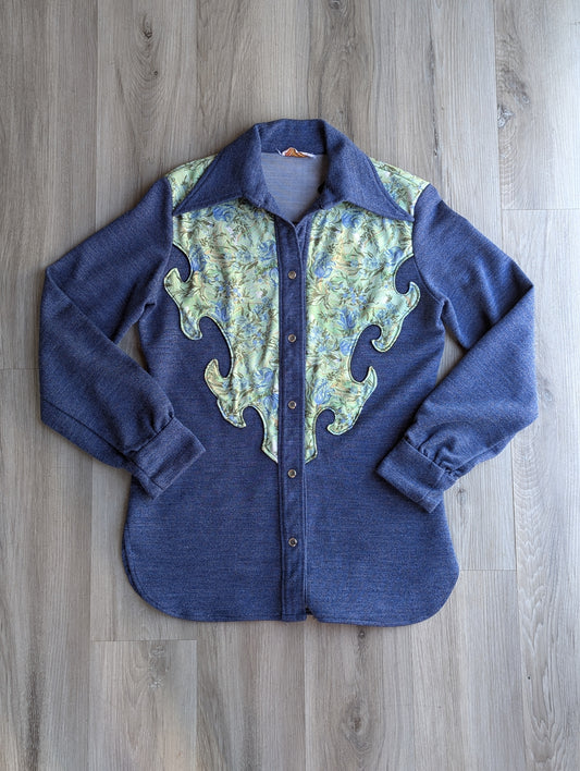 NaGale Vintage Western Pearl Snap Shirt