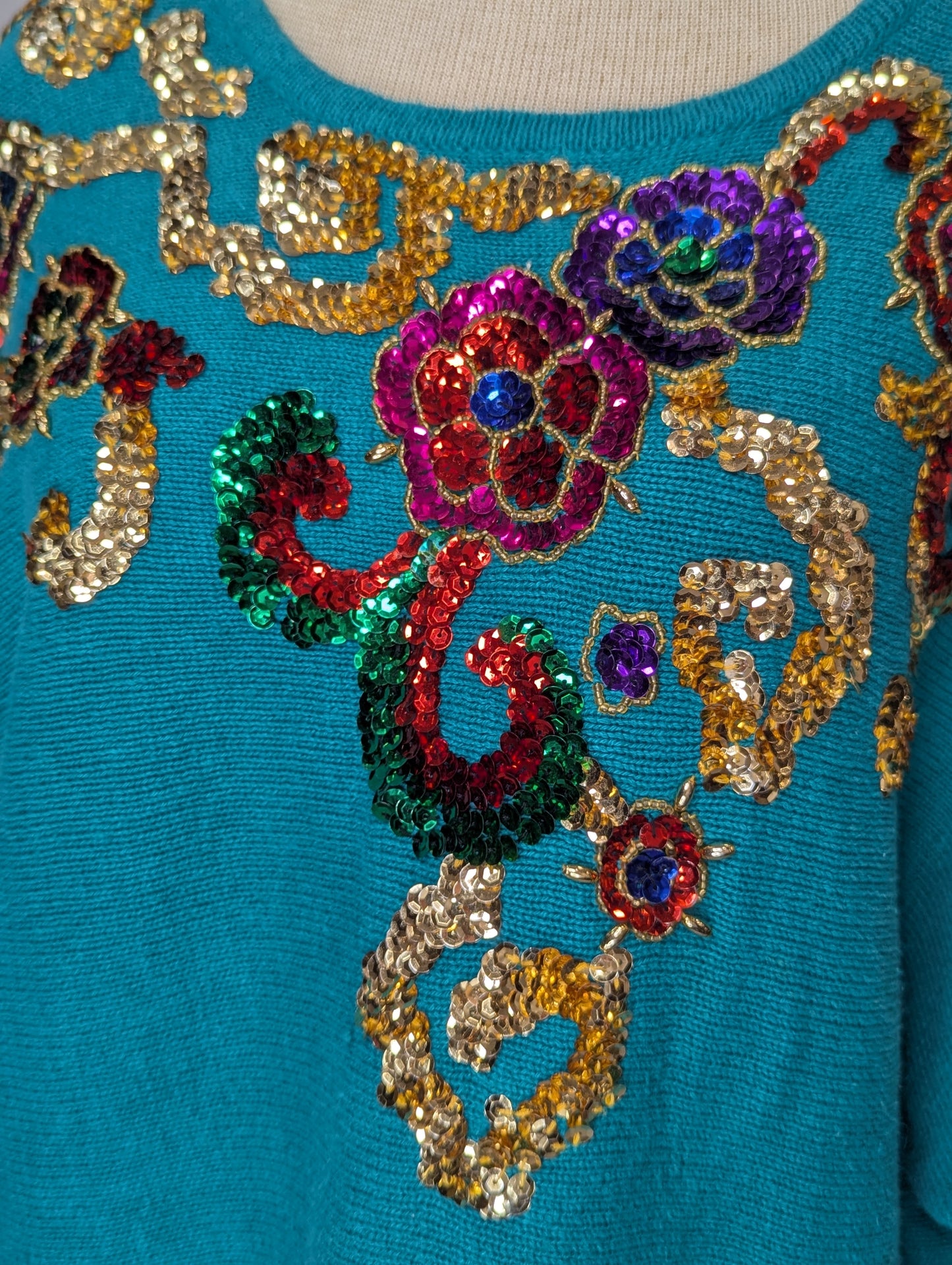 1980's Vintage SML Glitz Sequin Sweater