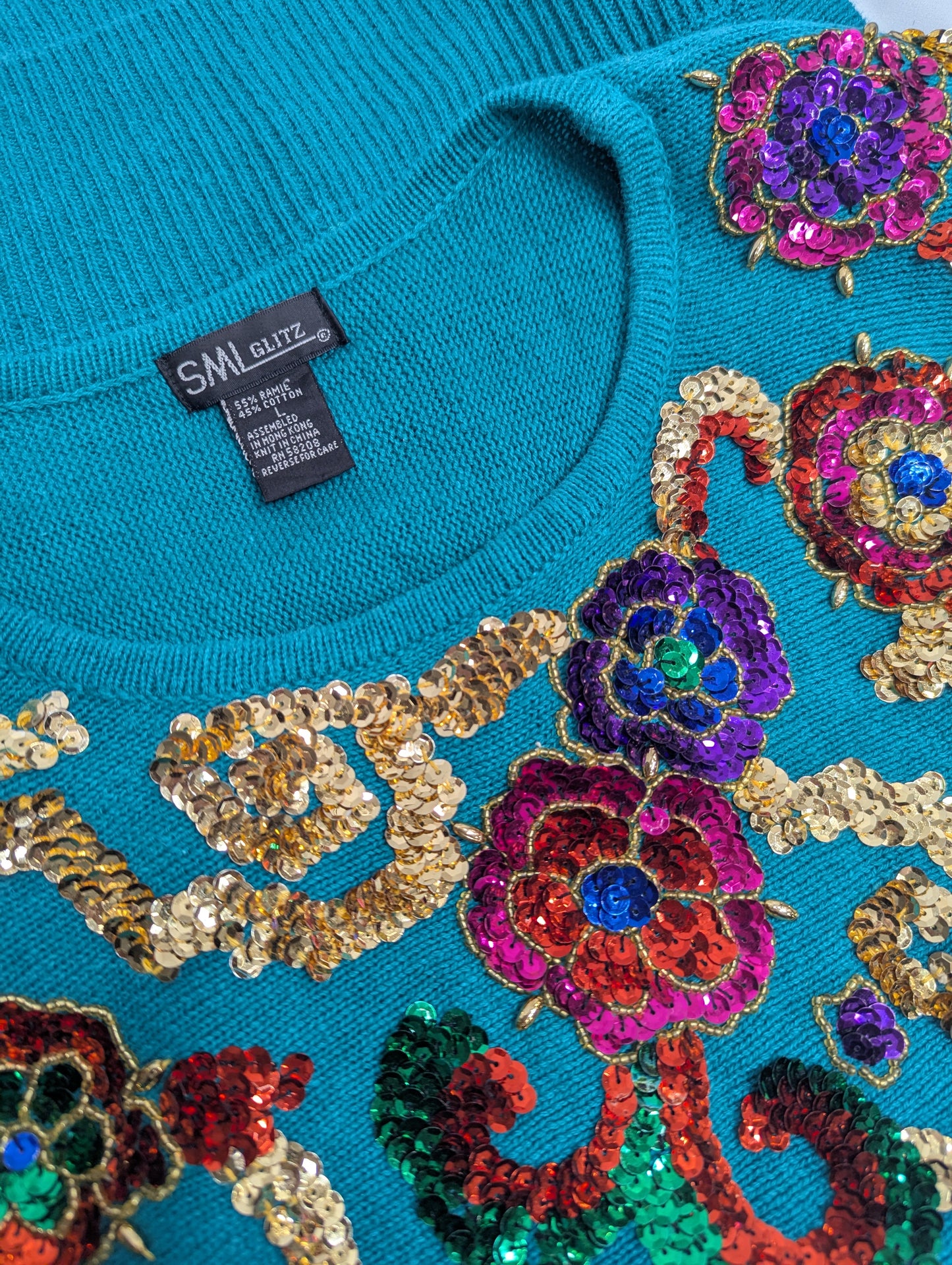 1980's Vintage SML Glitz Sequin Sweater