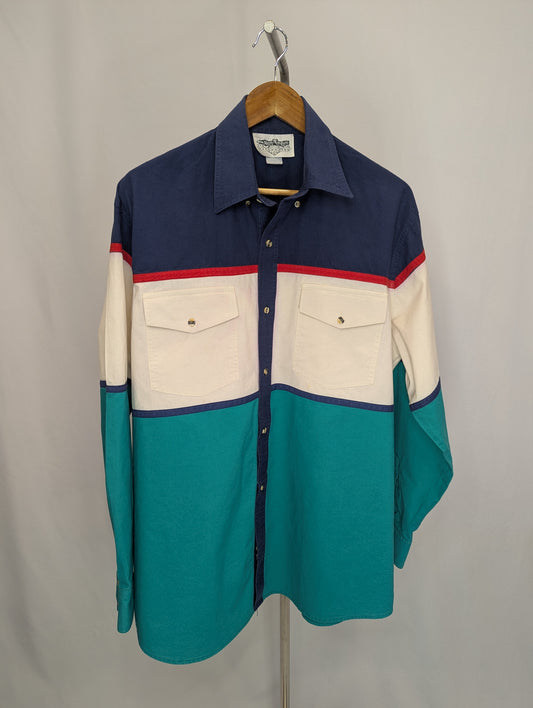 The San Angelo Collection Vintage Long Sleeve Colorblock Shirt