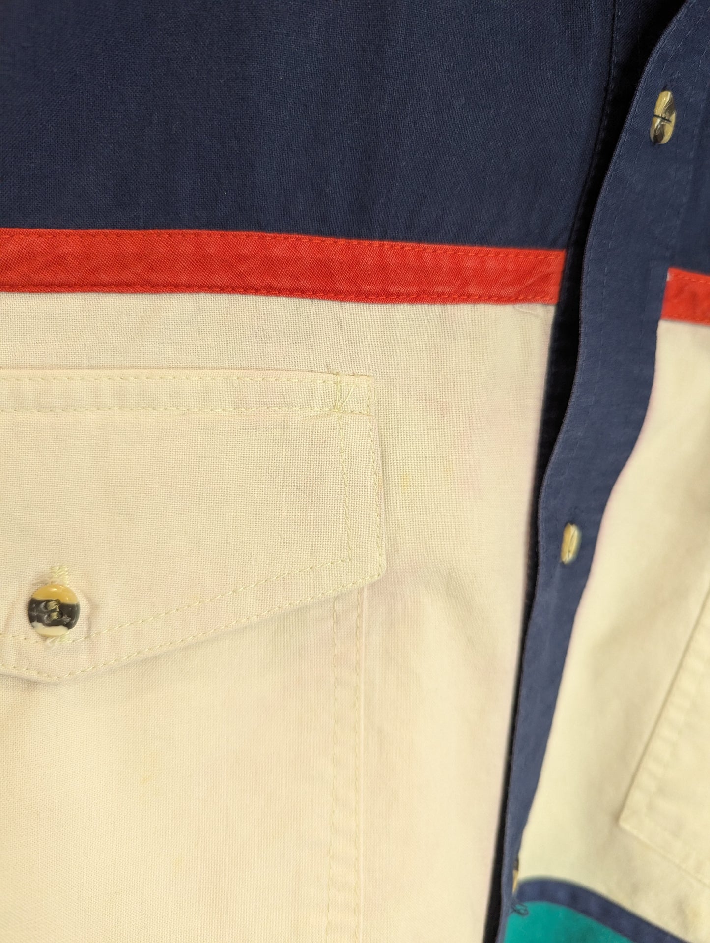 The San Angelo Collection Vintage Long Sleeve Colorblock Shirt