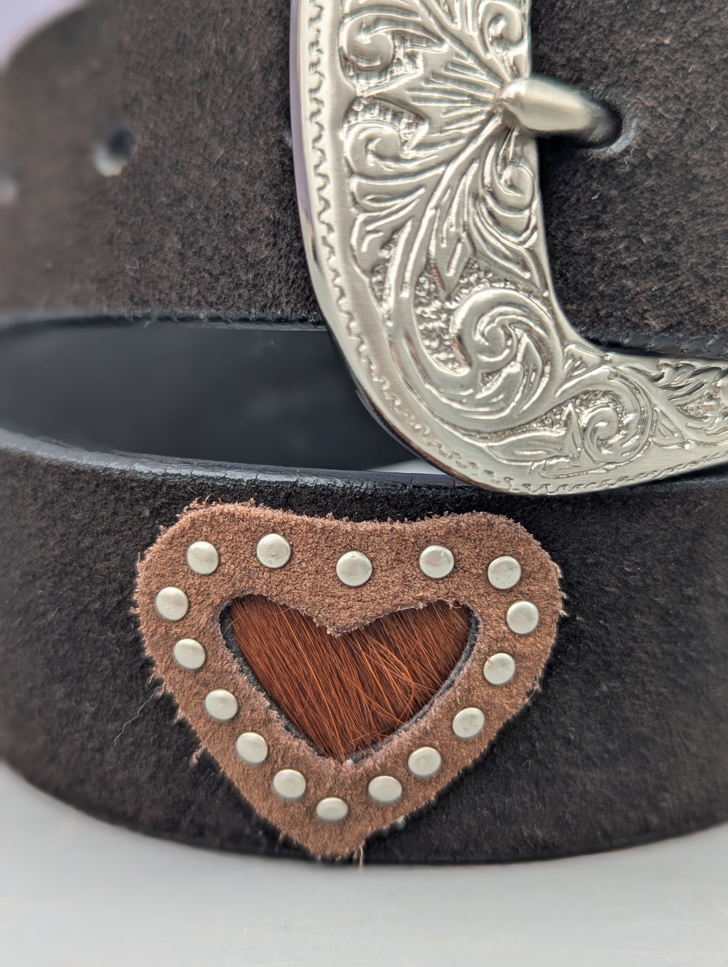 Vintage Roper Studded Heart Leather Belt
