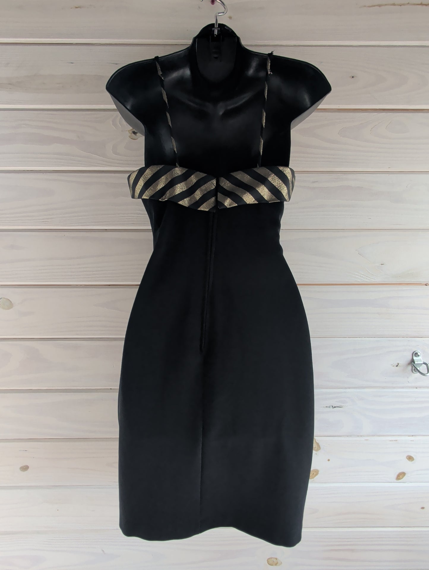 80's Betsey & Adam Black and Gold Mini Dress