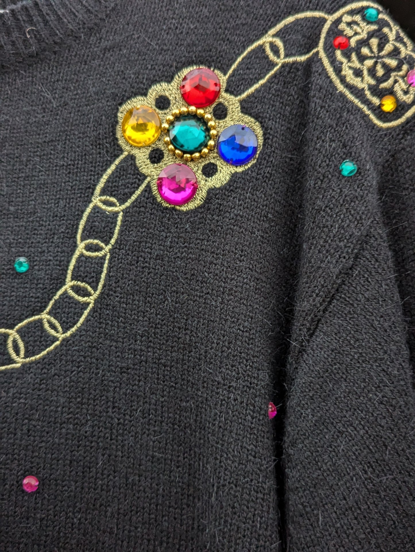 1980's Vintage Chaus Petites Bedazzled Sweater