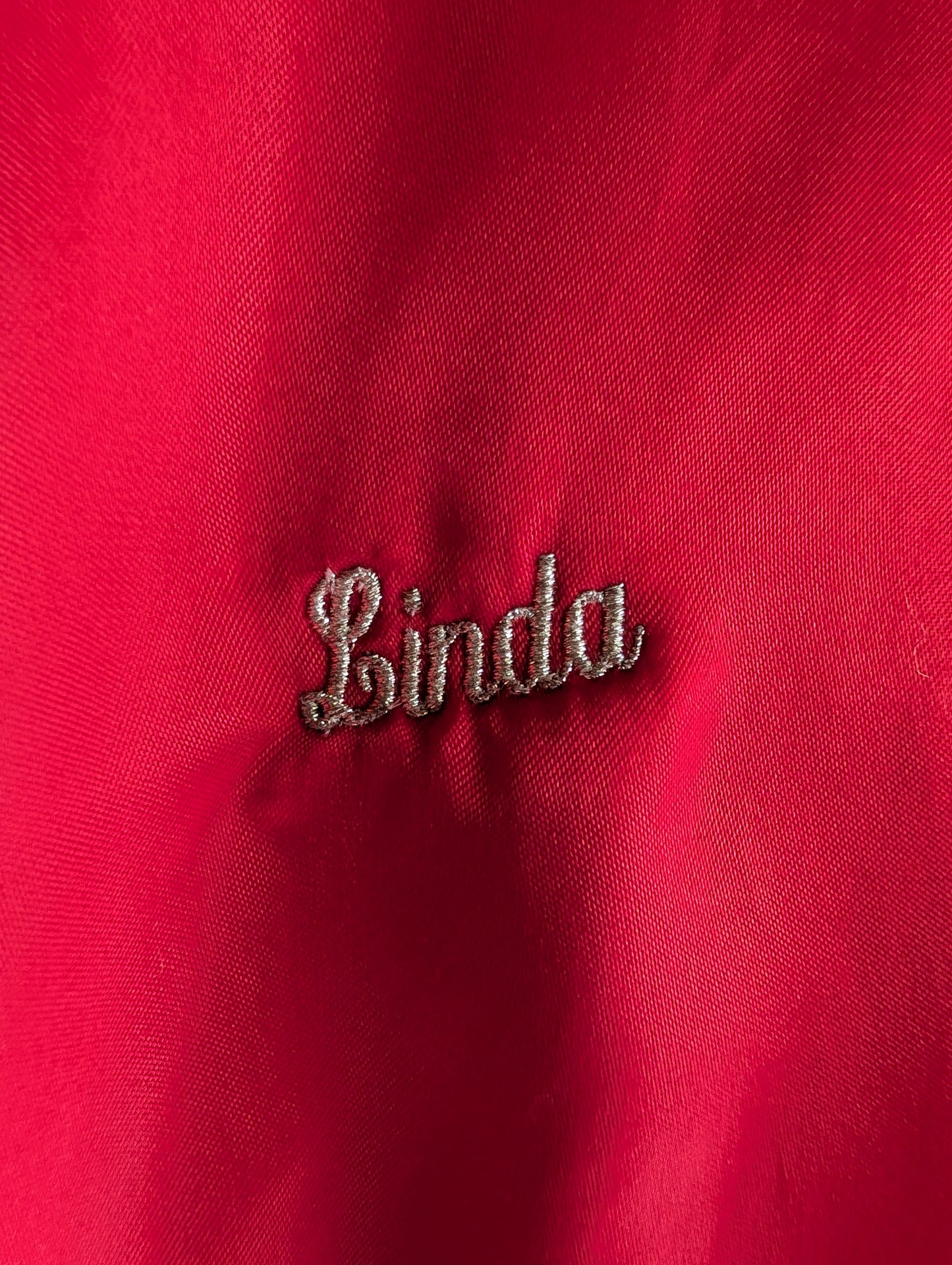 80's Vintage Red Satin Bomber Jacket "Linda"