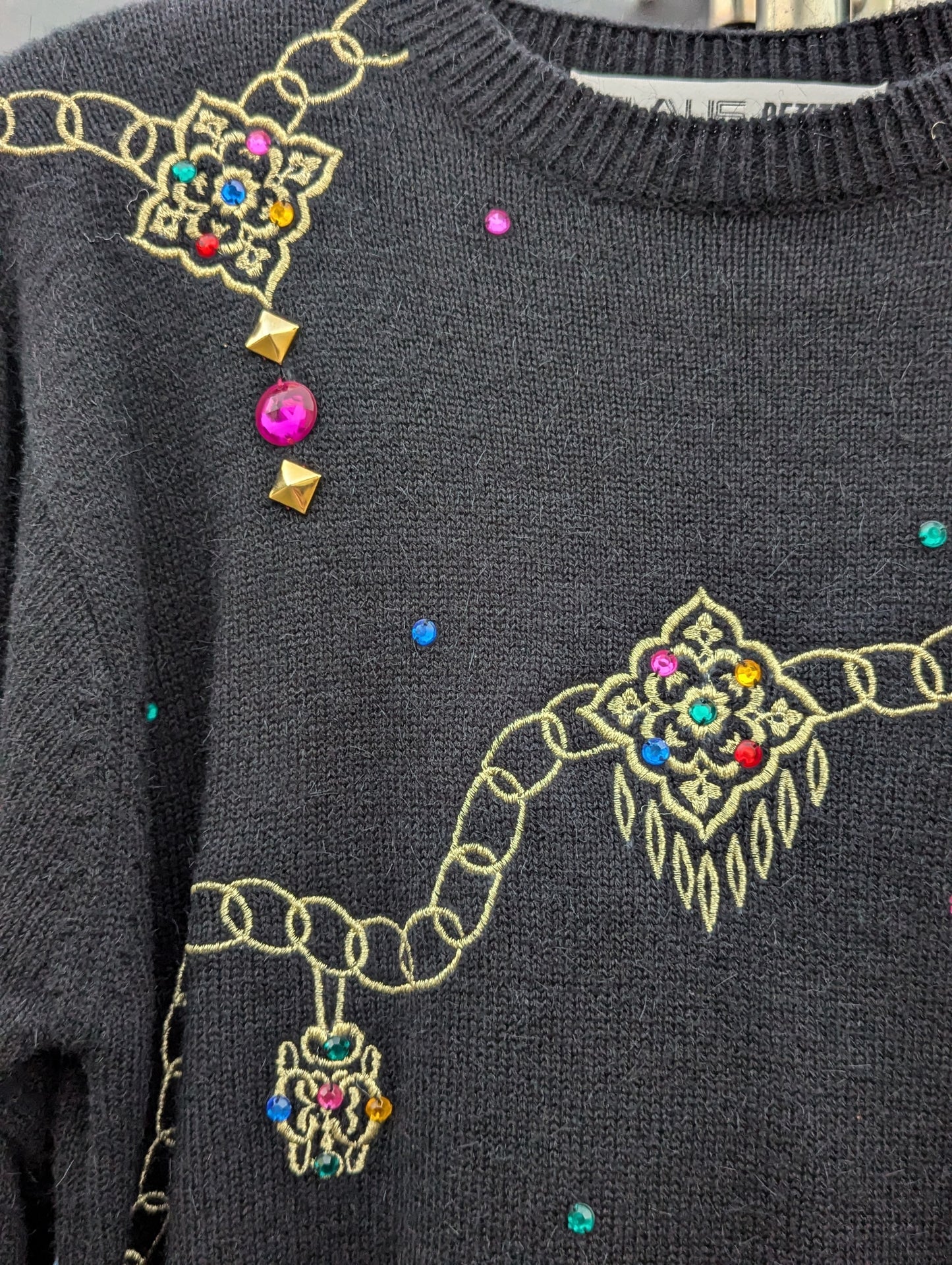 1980's Vintage Chaus Petites Bedazzled Sweater