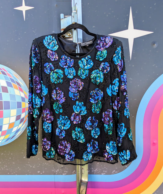 Royal Feelings 80's Vintage Sequin Blouse