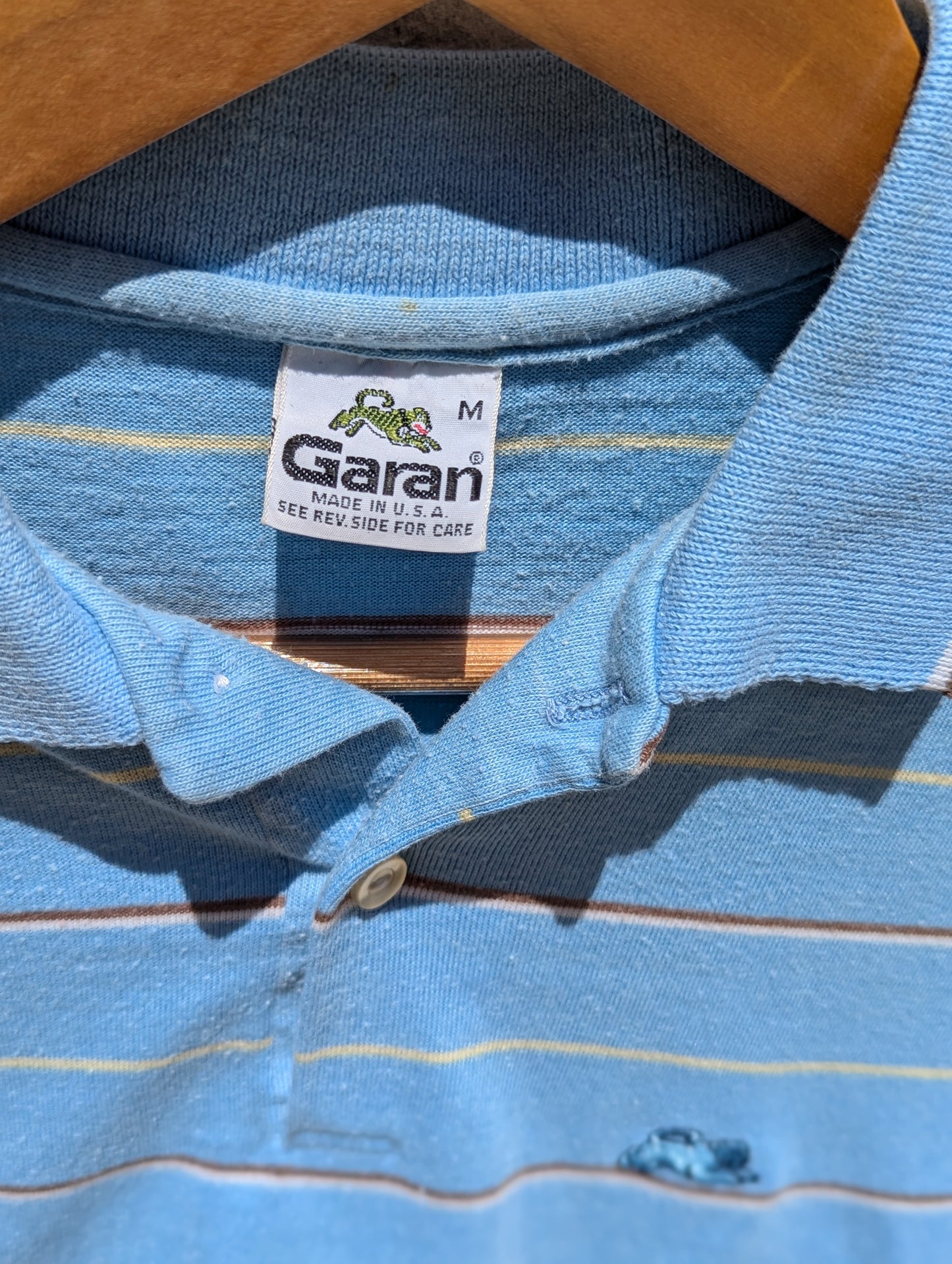 Vintage Garan Striped Polo Shirt