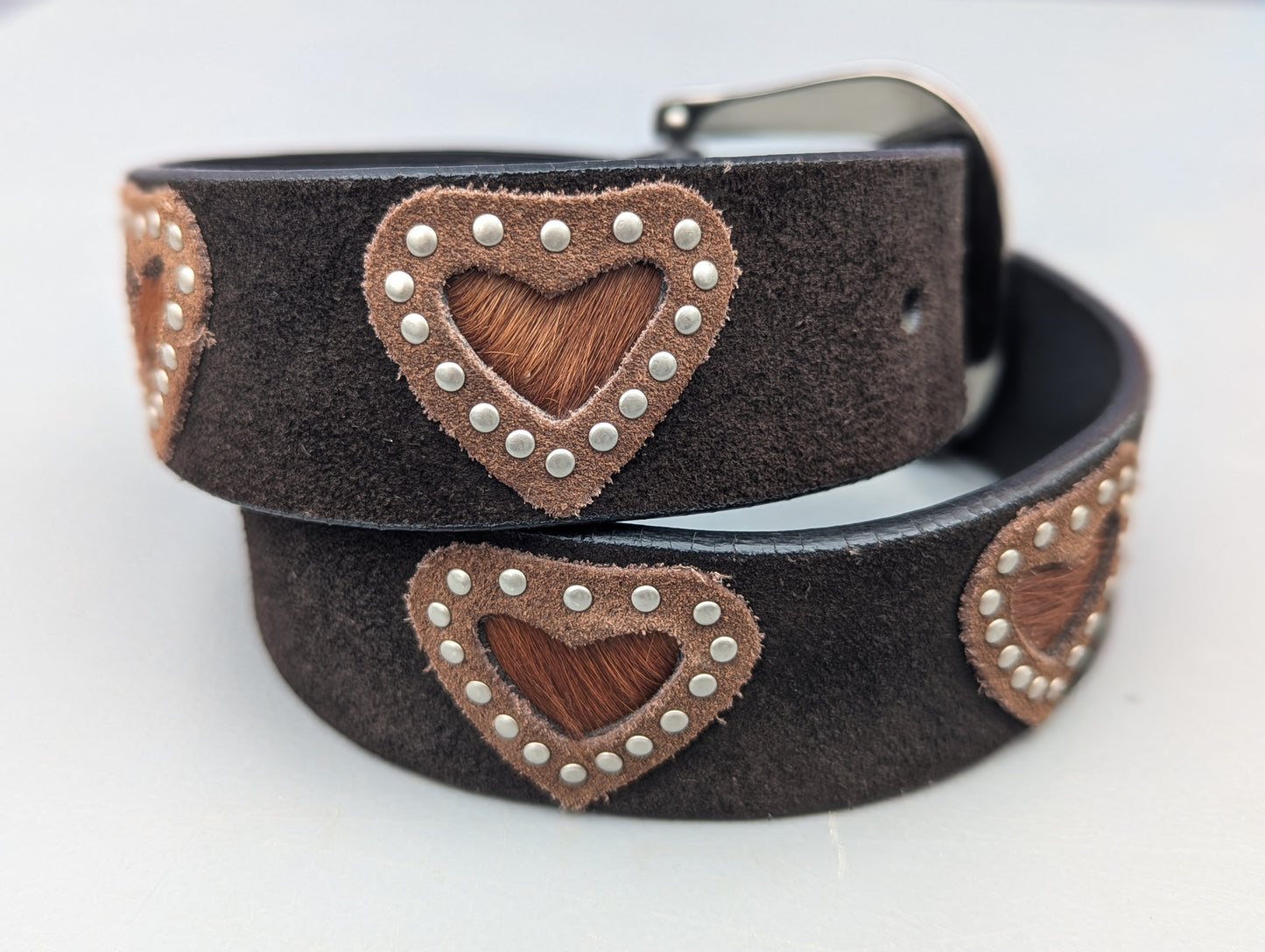 Vintage Roper Studded Heart Leather Belt