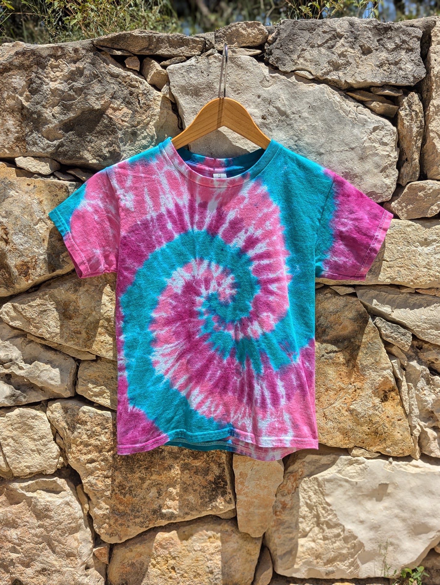 Kid's Pink and Blue Tie Dye Shirt - Size YS