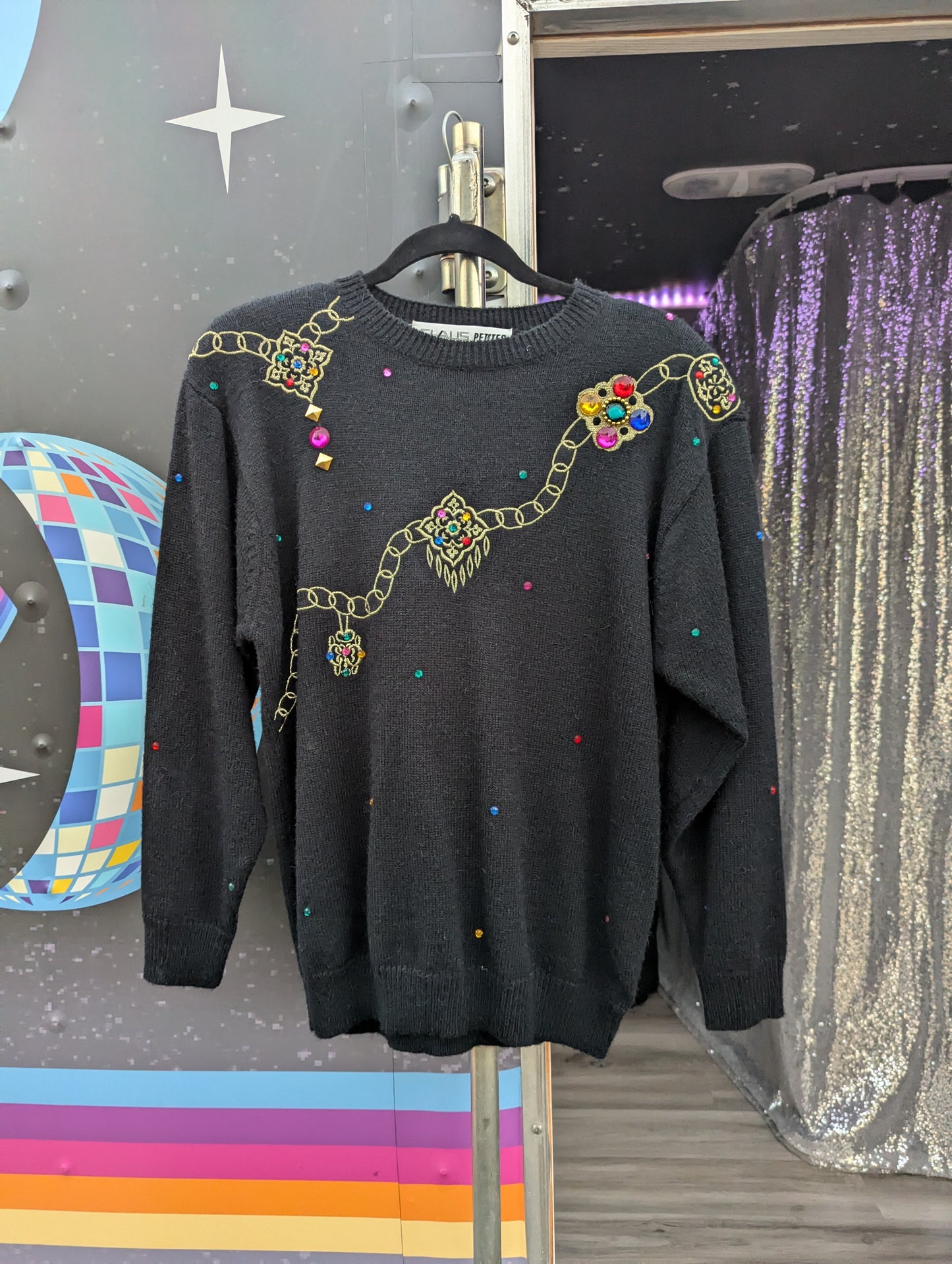 1980's Vintage Chaus Petites Bedazzled Sweater