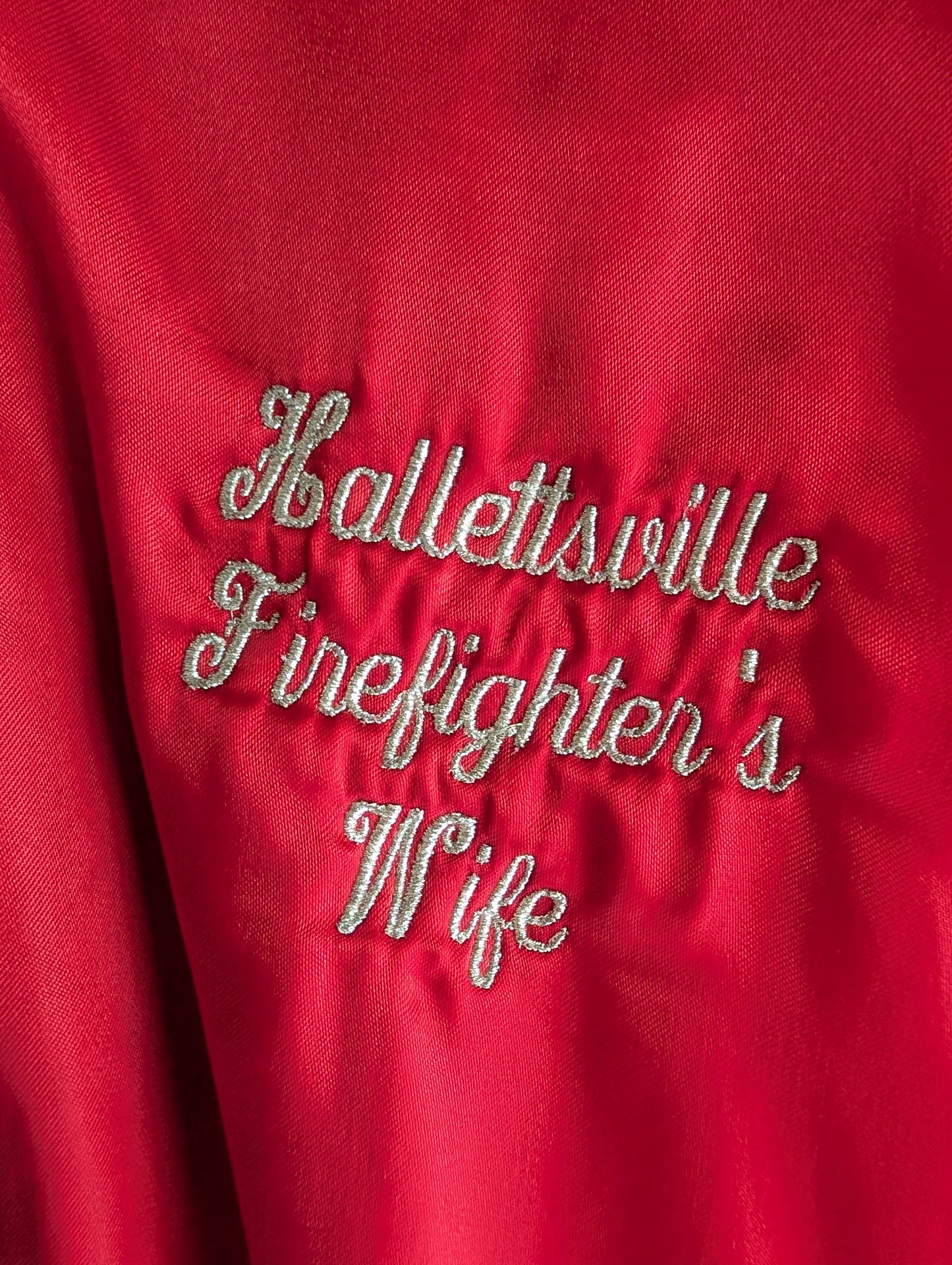 80's Vintage Red Satin Bomber Jacket "Linda"