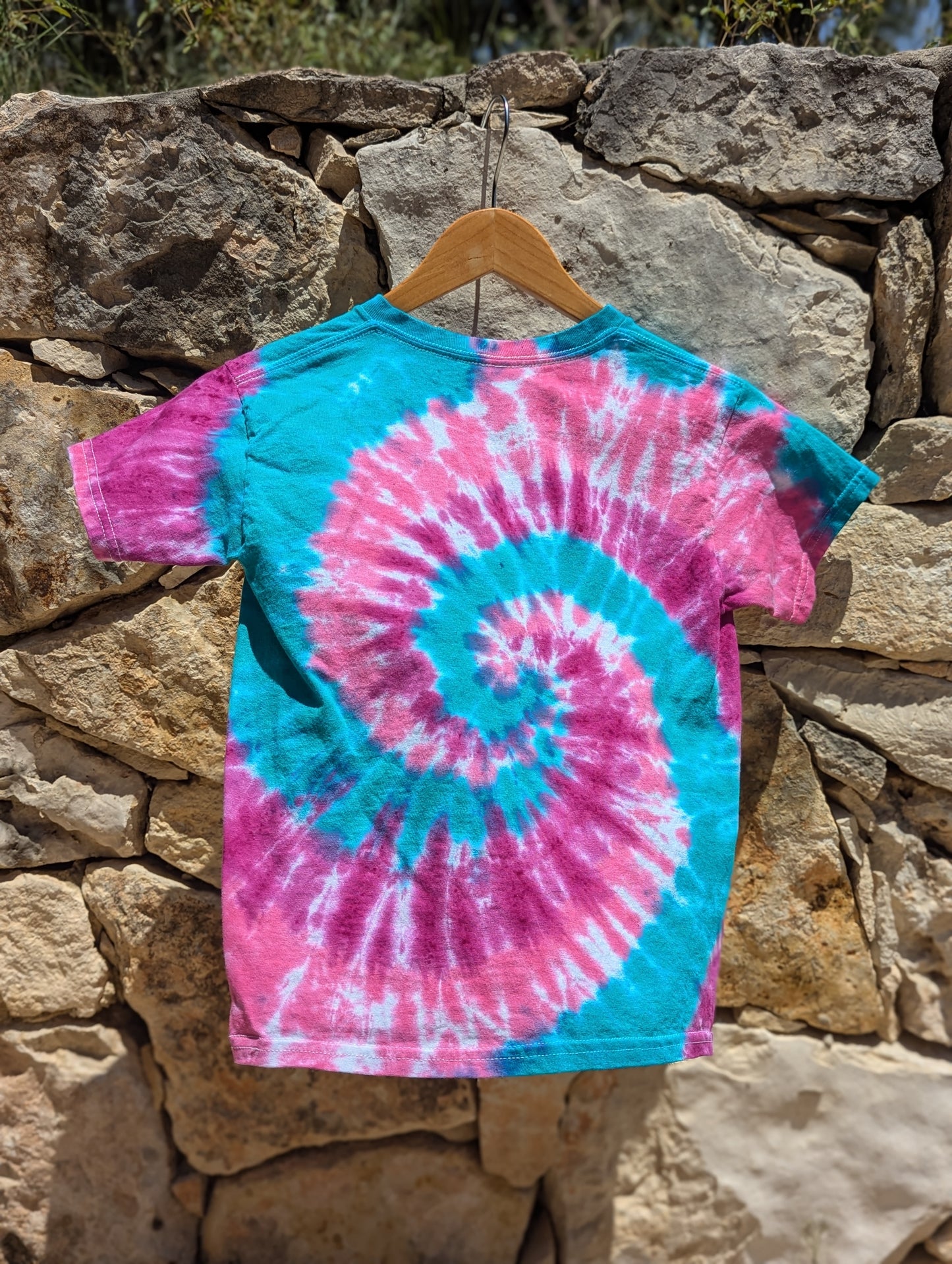 Kid's Pink and Blue Tie Dye Shirt - Size YS