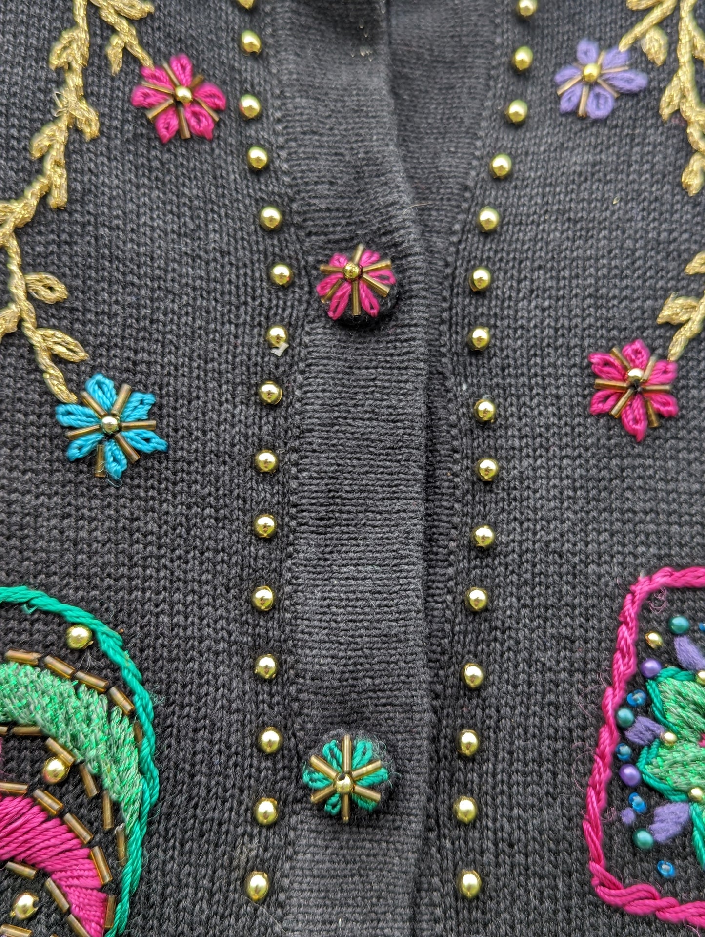 Embroidered Ornament Christmas Sweater