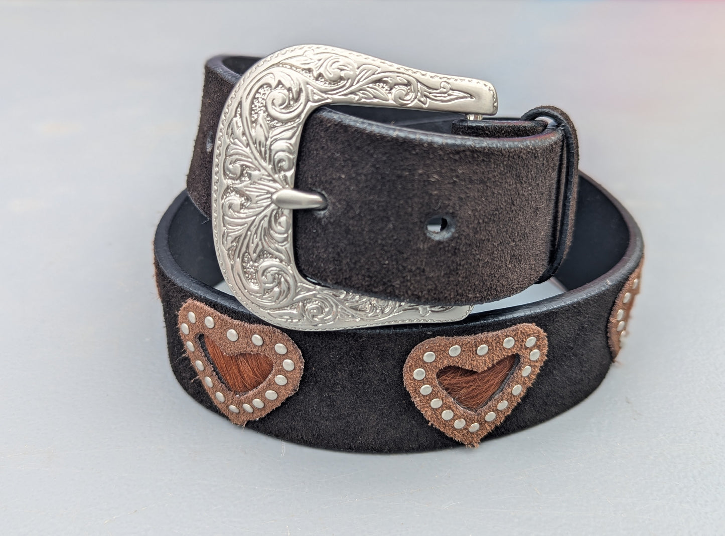 Vintage Roper Studded Heart Leather Belt