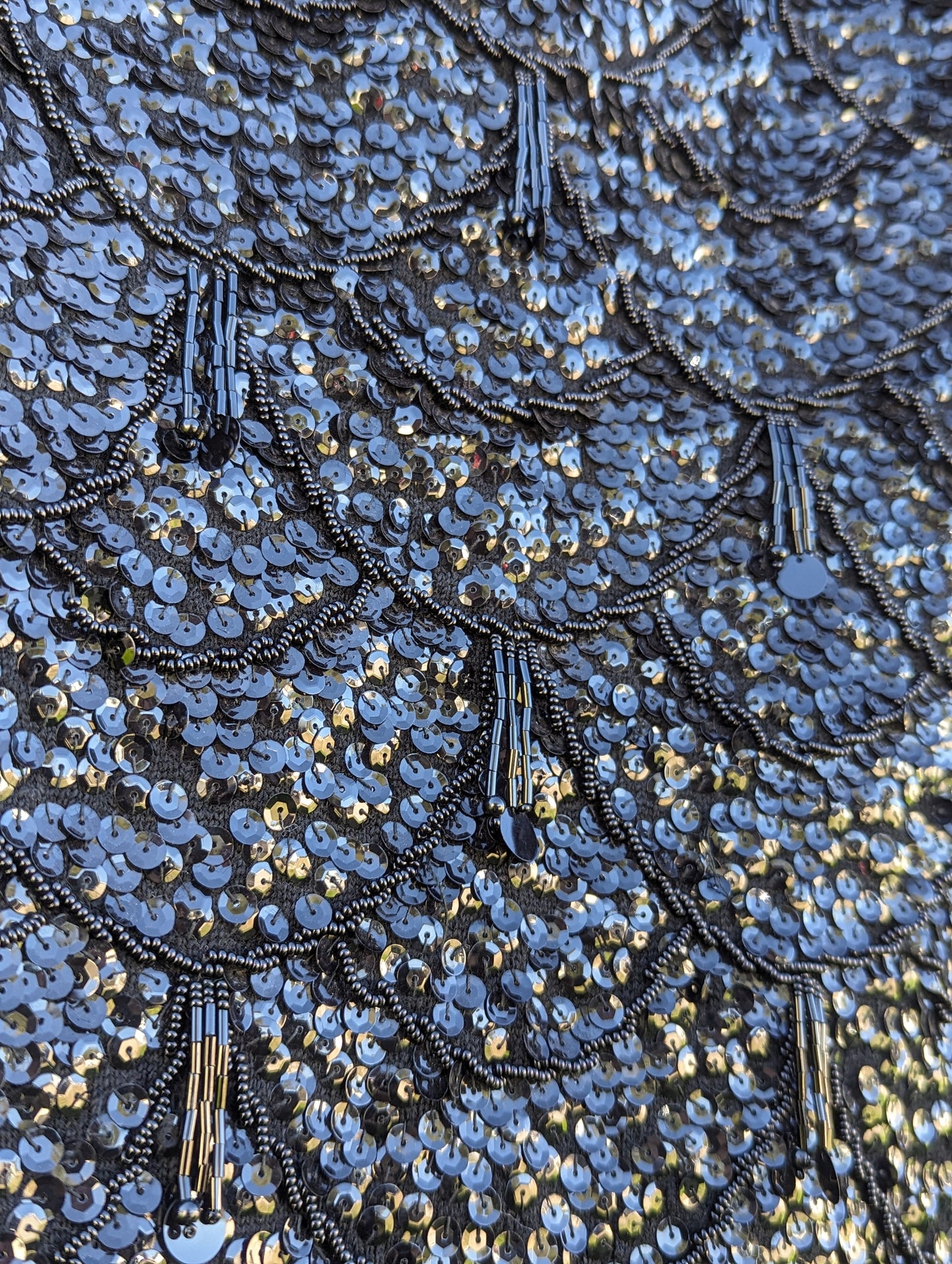 60's Sequin Beaded Fringe Party Top