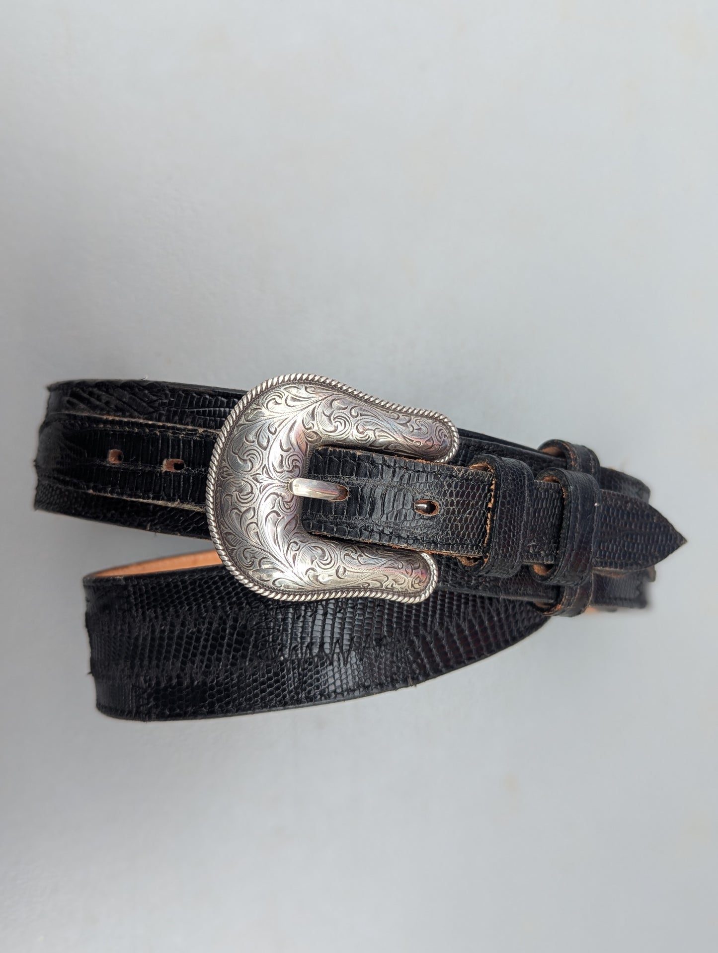 Vintage Tony Lama Lizard Leather Belt