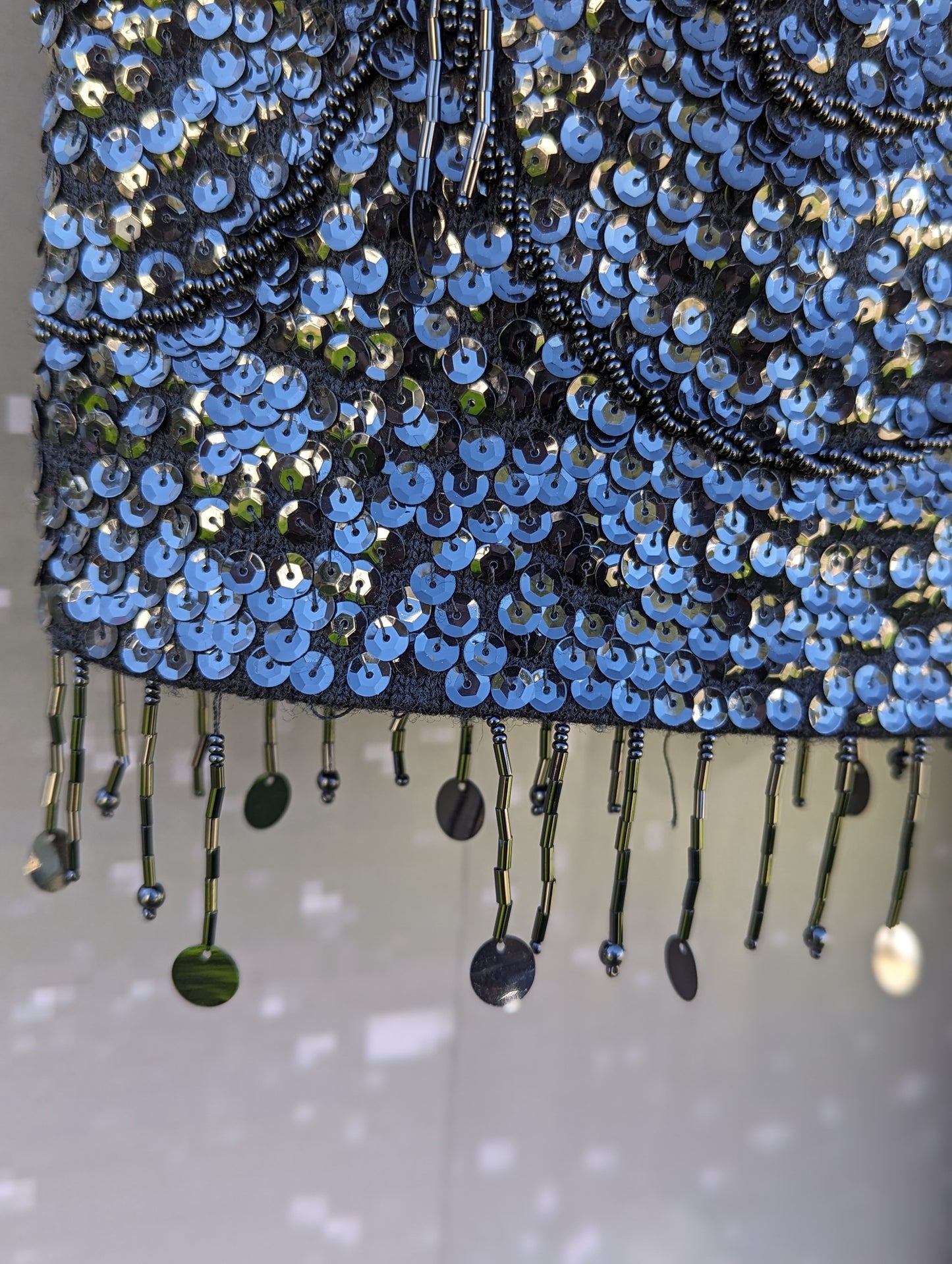 60's Sequin Beaded Fringe Party Top