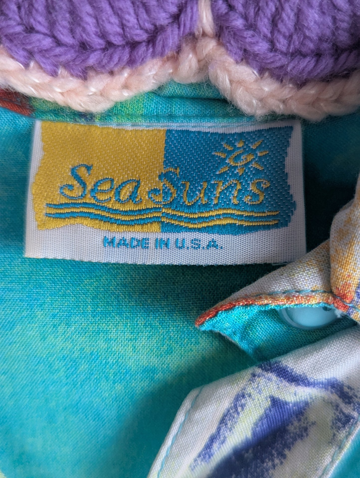 80's Sea Suns Sheer Short Sleeve Top
