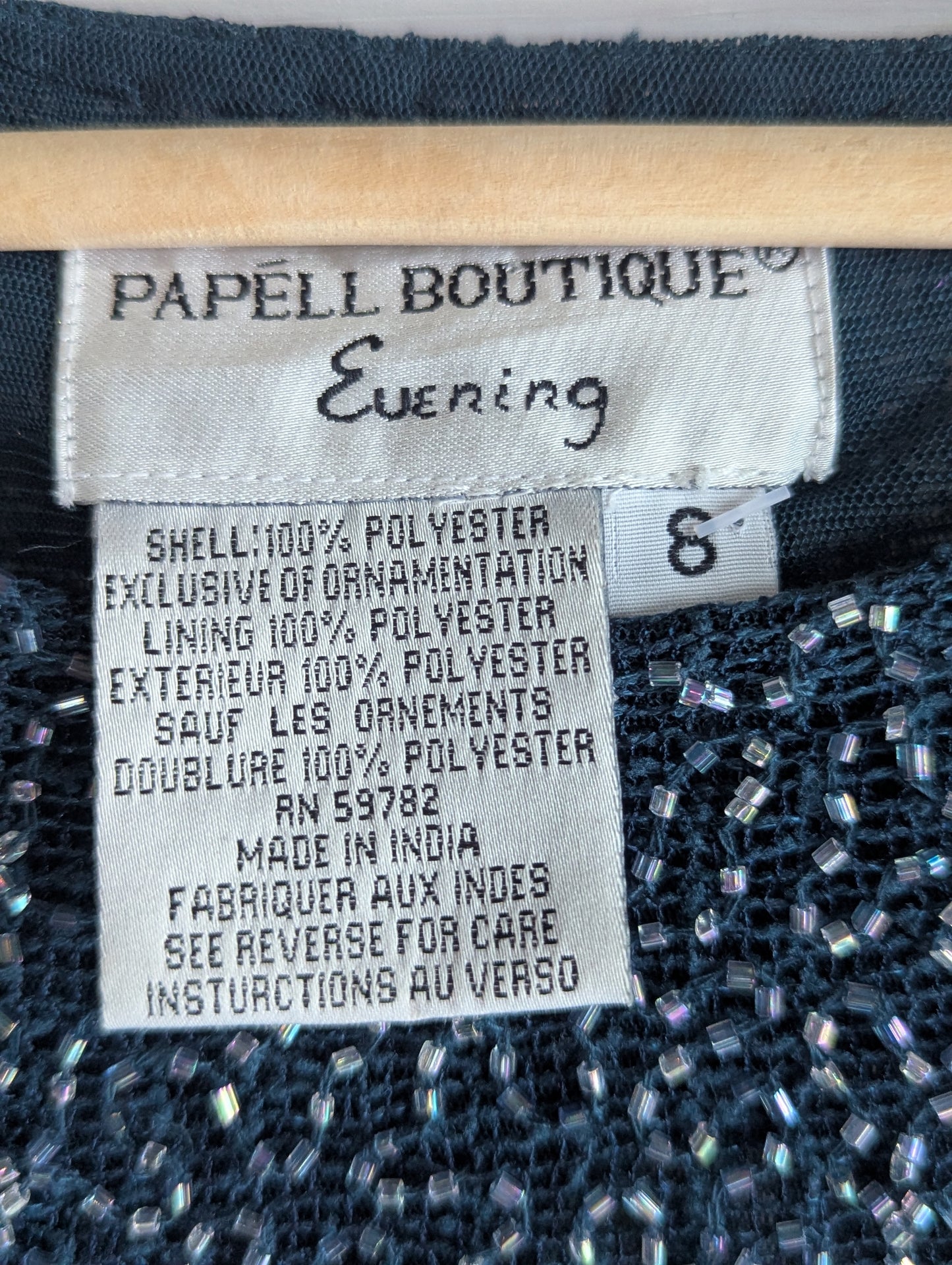Vintage Papell Boutique Teal Beaded Blouse