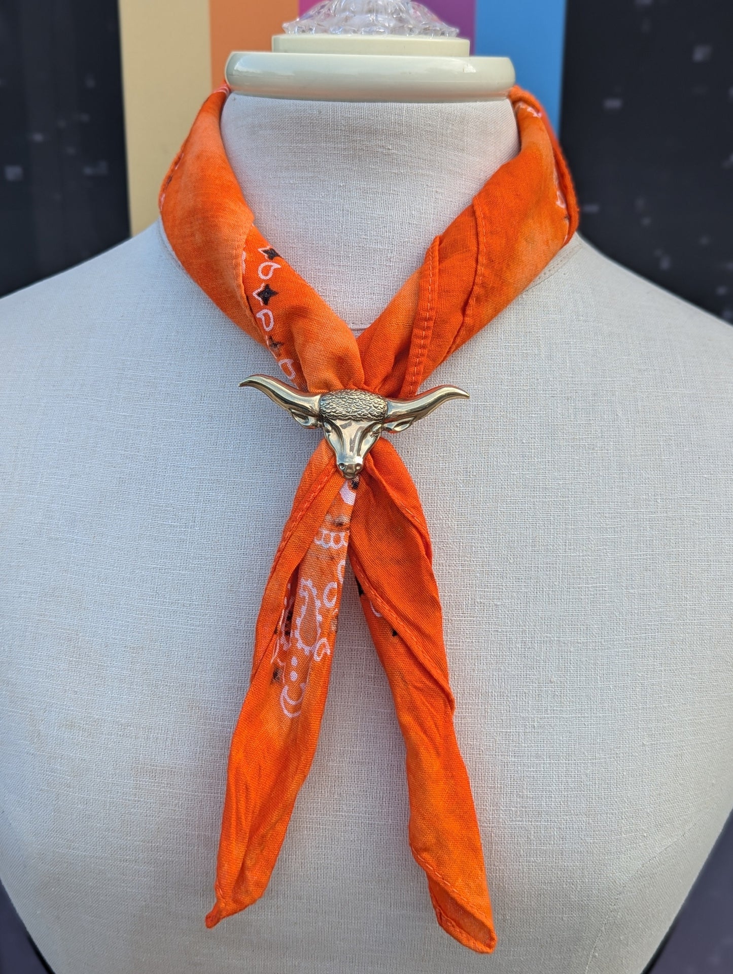 Brass Longhorn Bandana Slide
