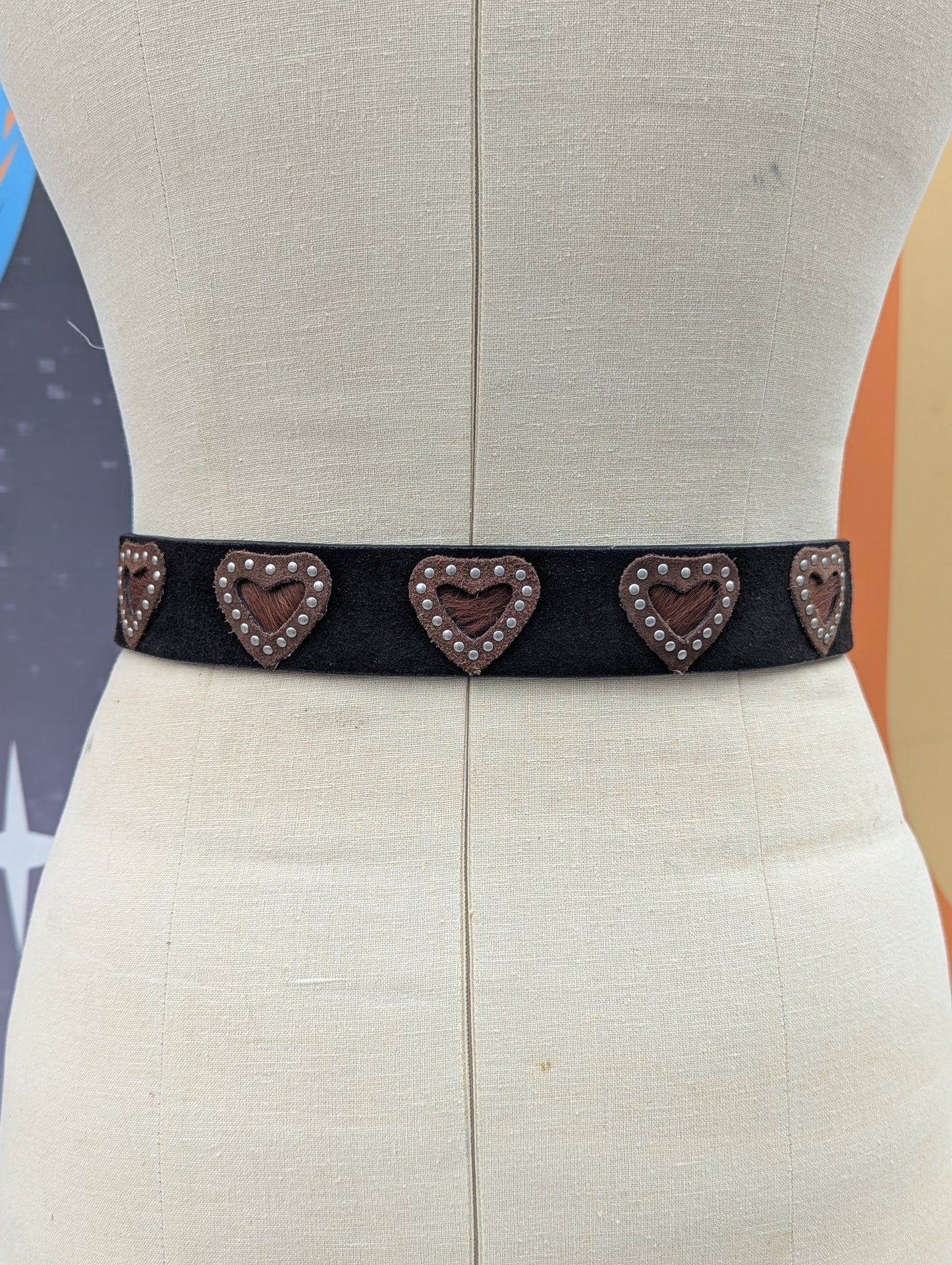 Vintage Roper Studded Heart Leather Belt