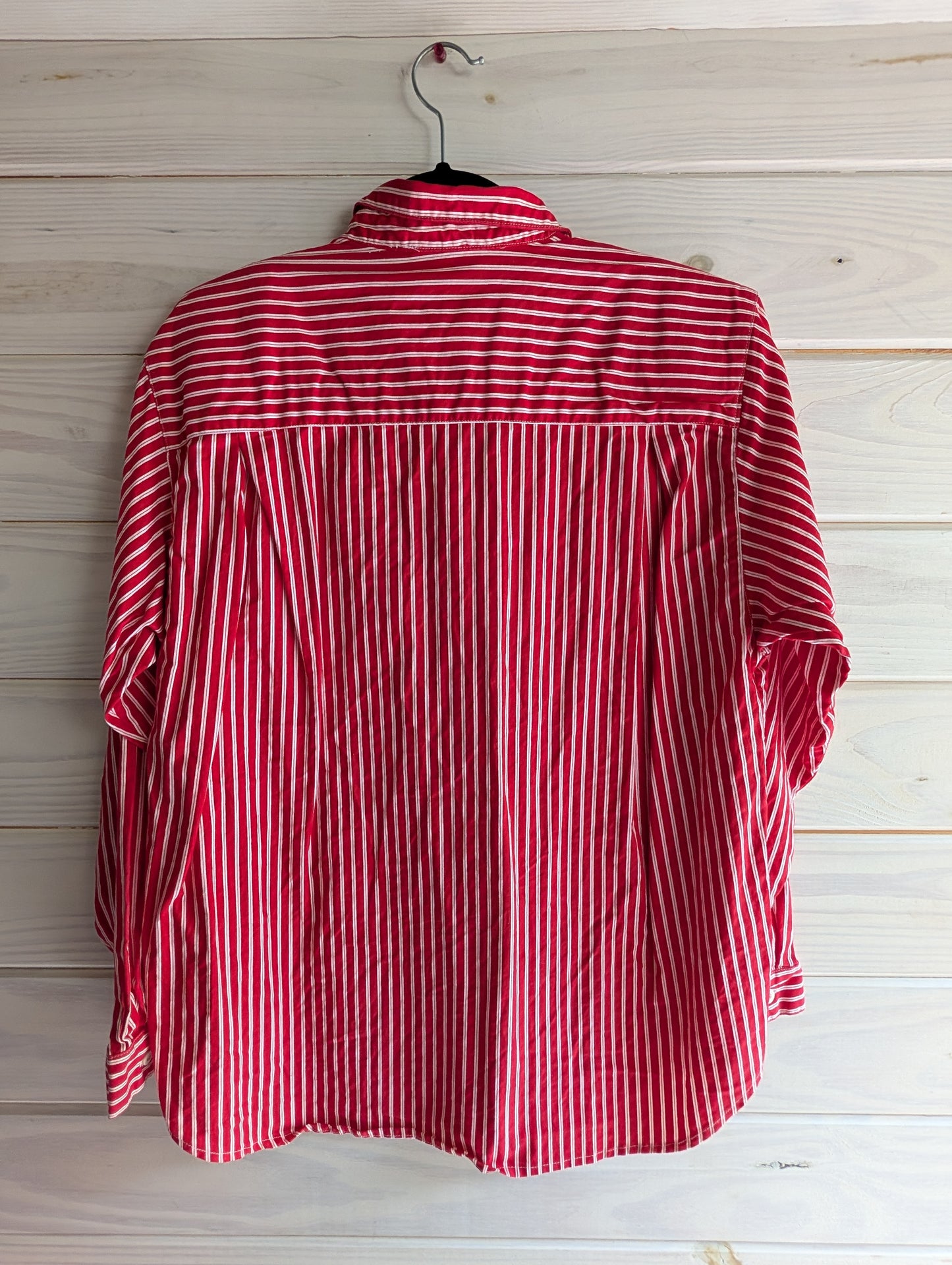 80's Vintage Pinot Noir Red and White Striped Long Sleeve Shirt