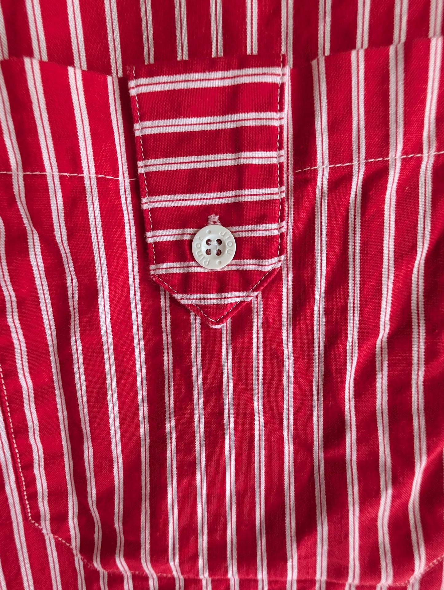 80's Vintage Pinot Noir Red and White Striped Long Sleeve Shirt