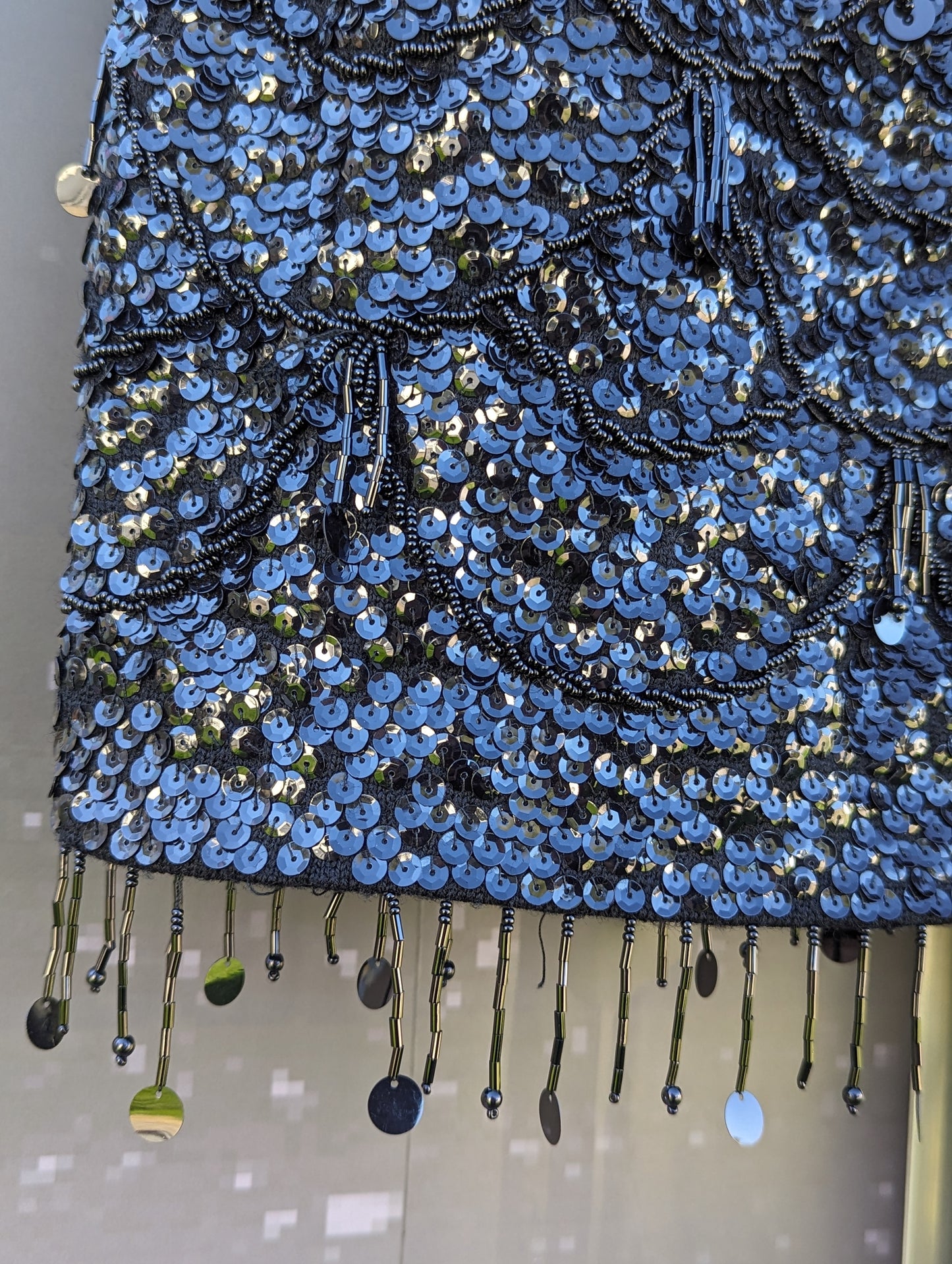60's Sequin Beaded Fringe Party Top