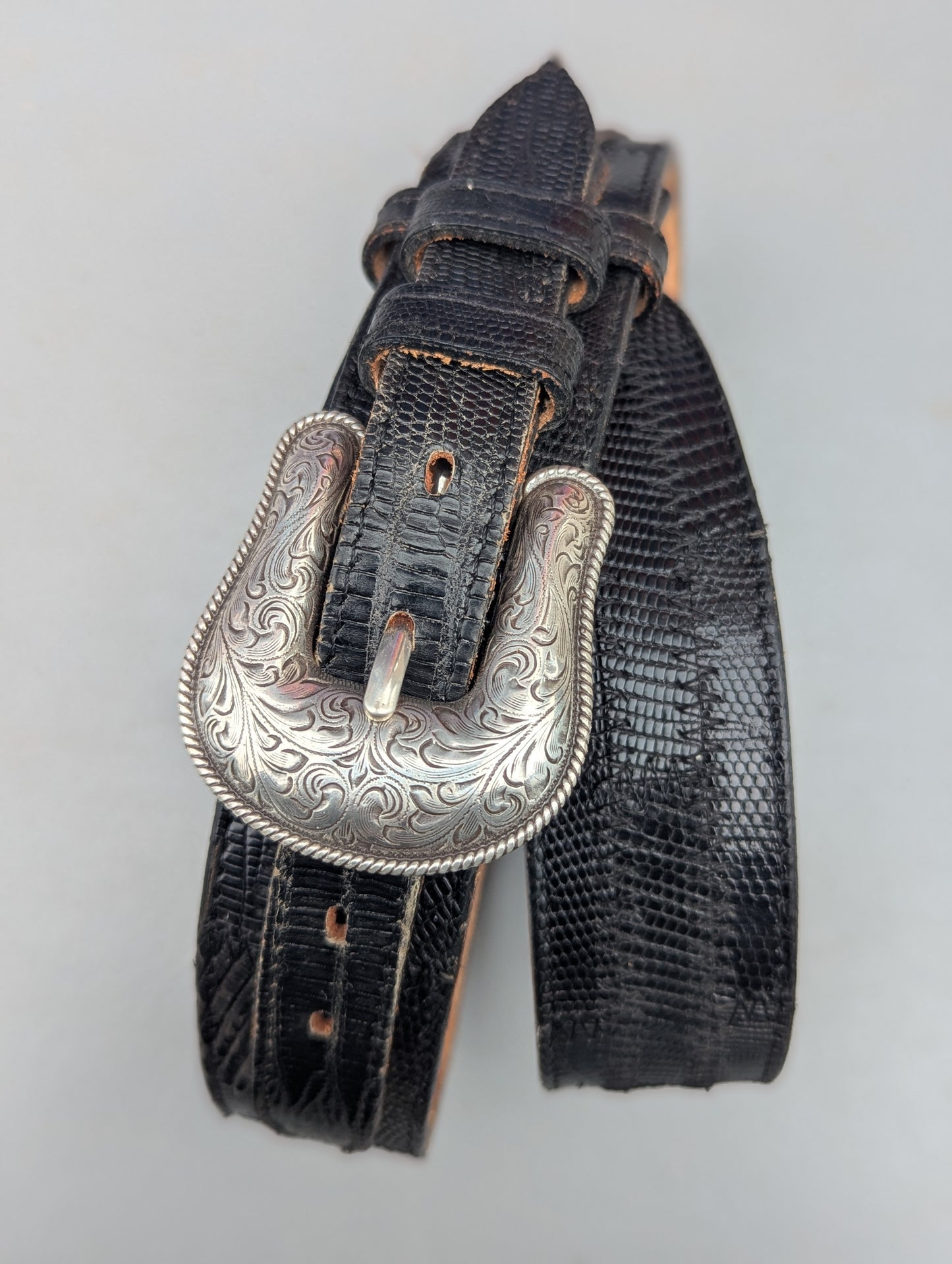 Vintage Tony Lama Lizard Leather Belt