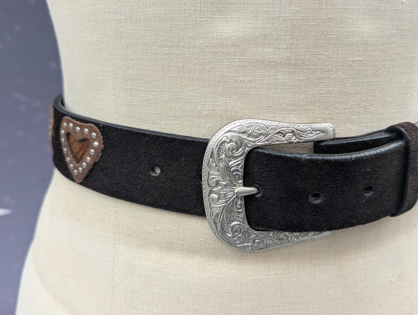 Vintage Roper Studded Heart Leather Belt